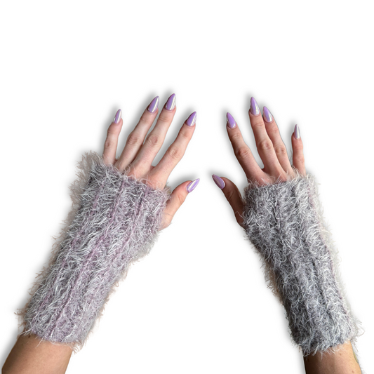 Fuzzy Crochet Hand Warmers