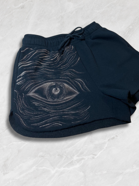 Curious Glance- Trippy Evil Eye Eyeball Drawstring Shorts