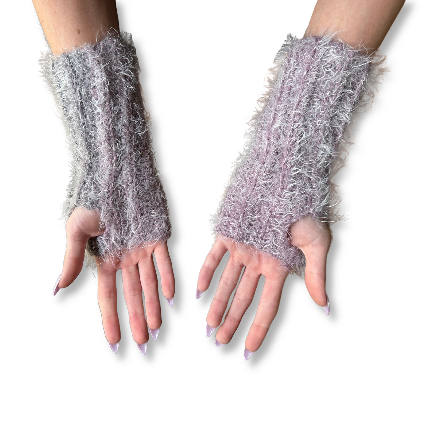 Fuzzy Crochet Hand Warmers