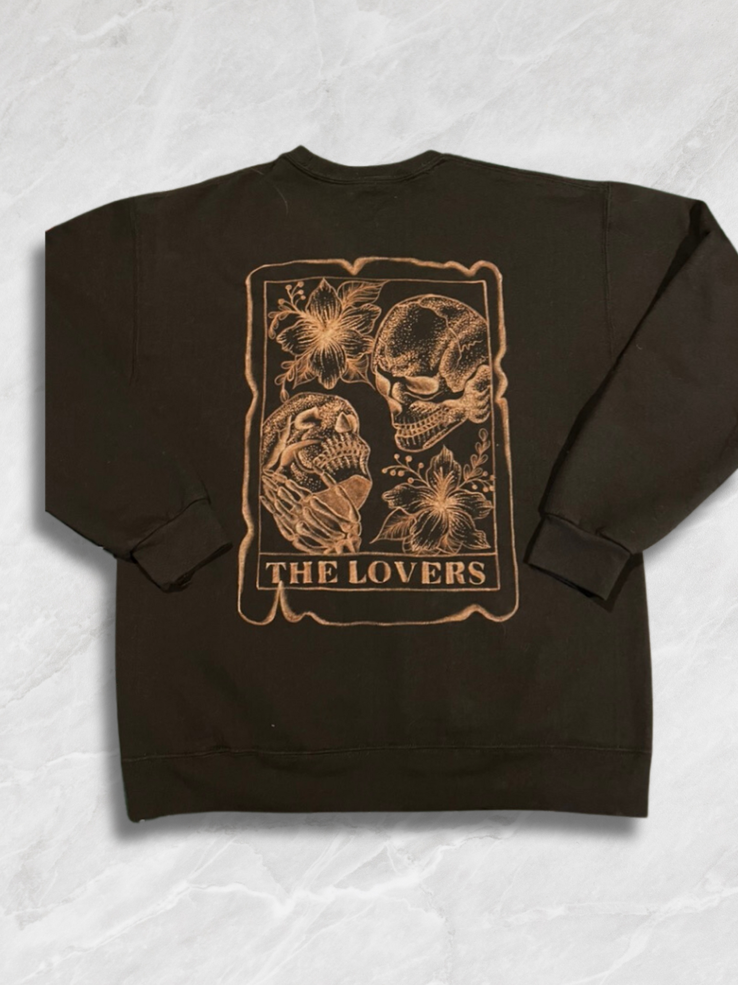 Hand-Painted The Lovers Tarot Crewneck Sweatshirt