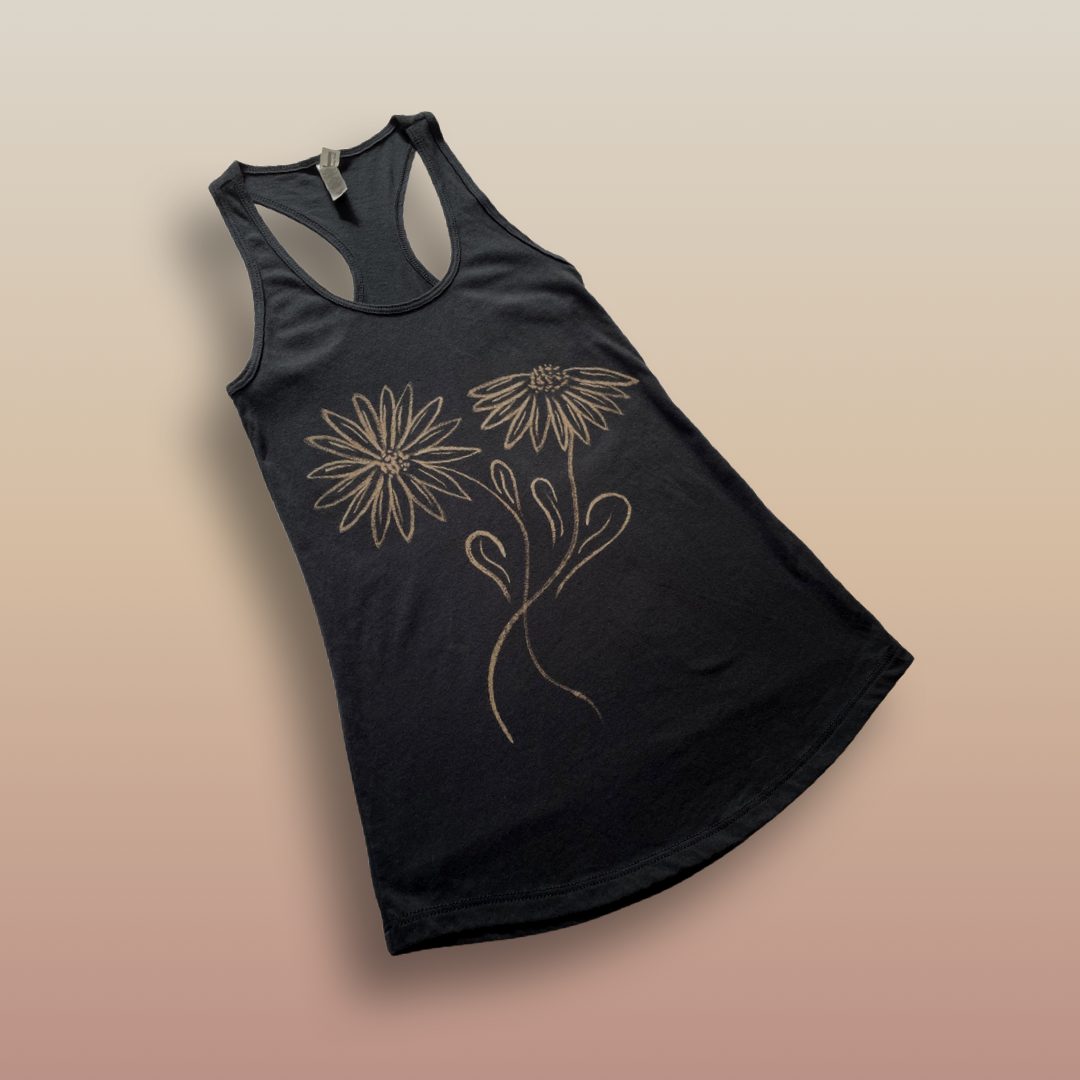 Intertwining Daisies Racerback Tank Top