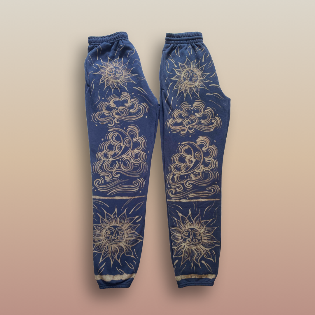 Fire Flame Unique Hand Painted Bleach Sweatpants – Emily Fitzgerald Designs