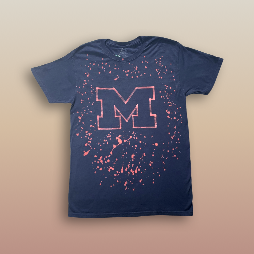 University of Michigan Unique College Gear Bleach Splatter T-Shirt