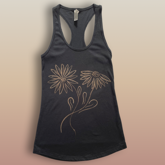 Intertwining Daisies Racerback Tank Top